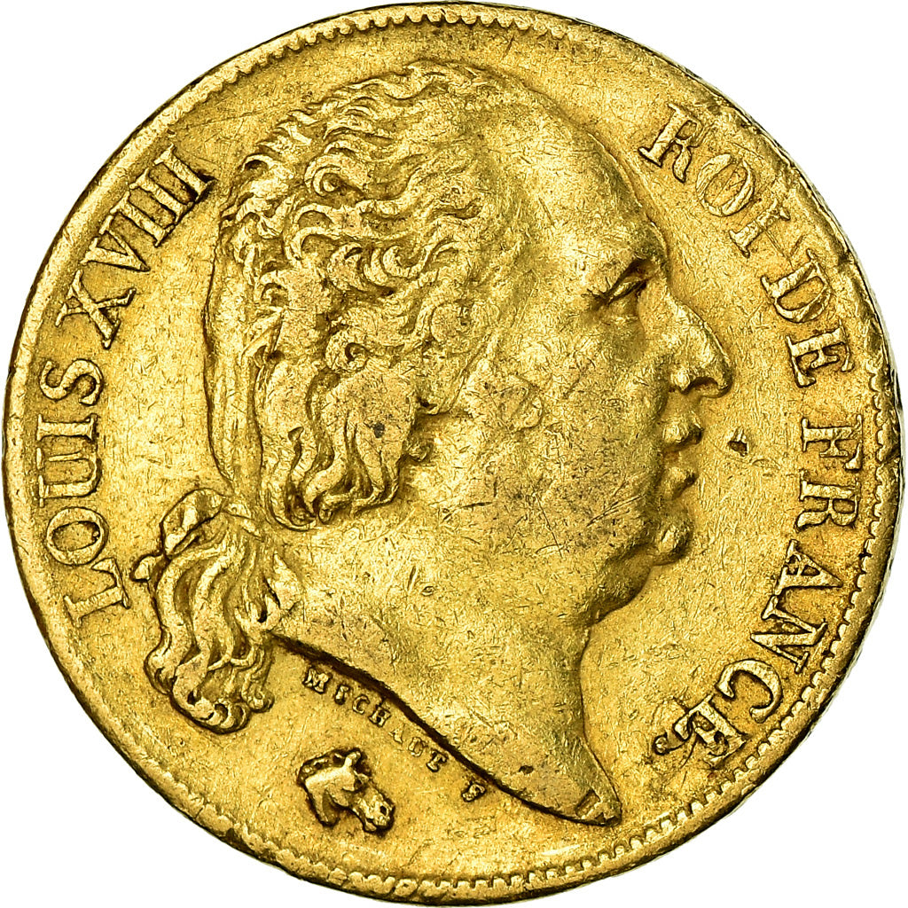Monnaie, France, Louis XVIII, 20 Francs, 1818, Paris, TTB, Or, Gadoury:1028