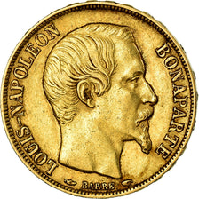 Moneta, Francia, Napoleon III, Napoléon III, 20 Francs, 1852, Paris, BB, Oro