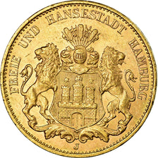 Moneda, Estados alemanes, HAMBURG, 20 Mark, 1913, Hamburg, EBC+, Oro, KM:618