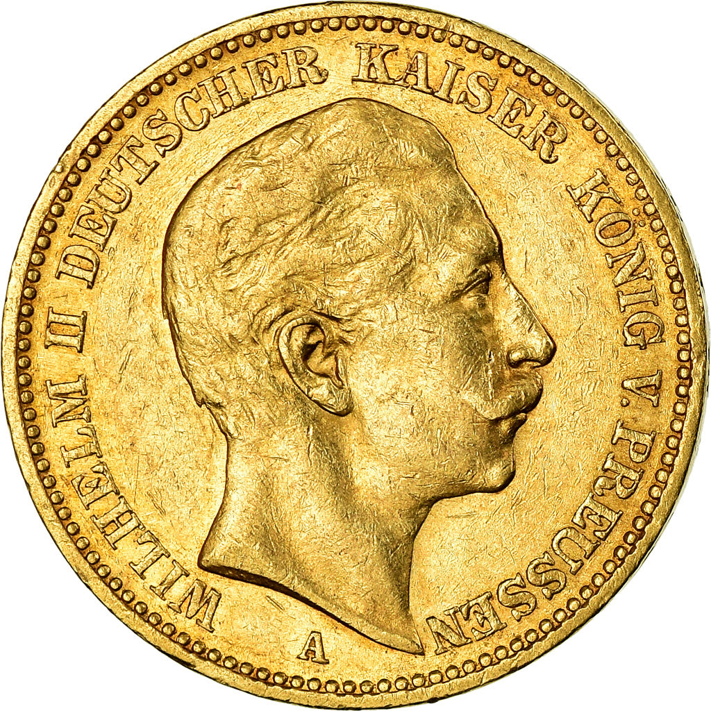 Moneta, Stati tedeschi, PRUSSIA, Wilhelm II, 20 Mark, 1894, Berlin, BB+, Oro
