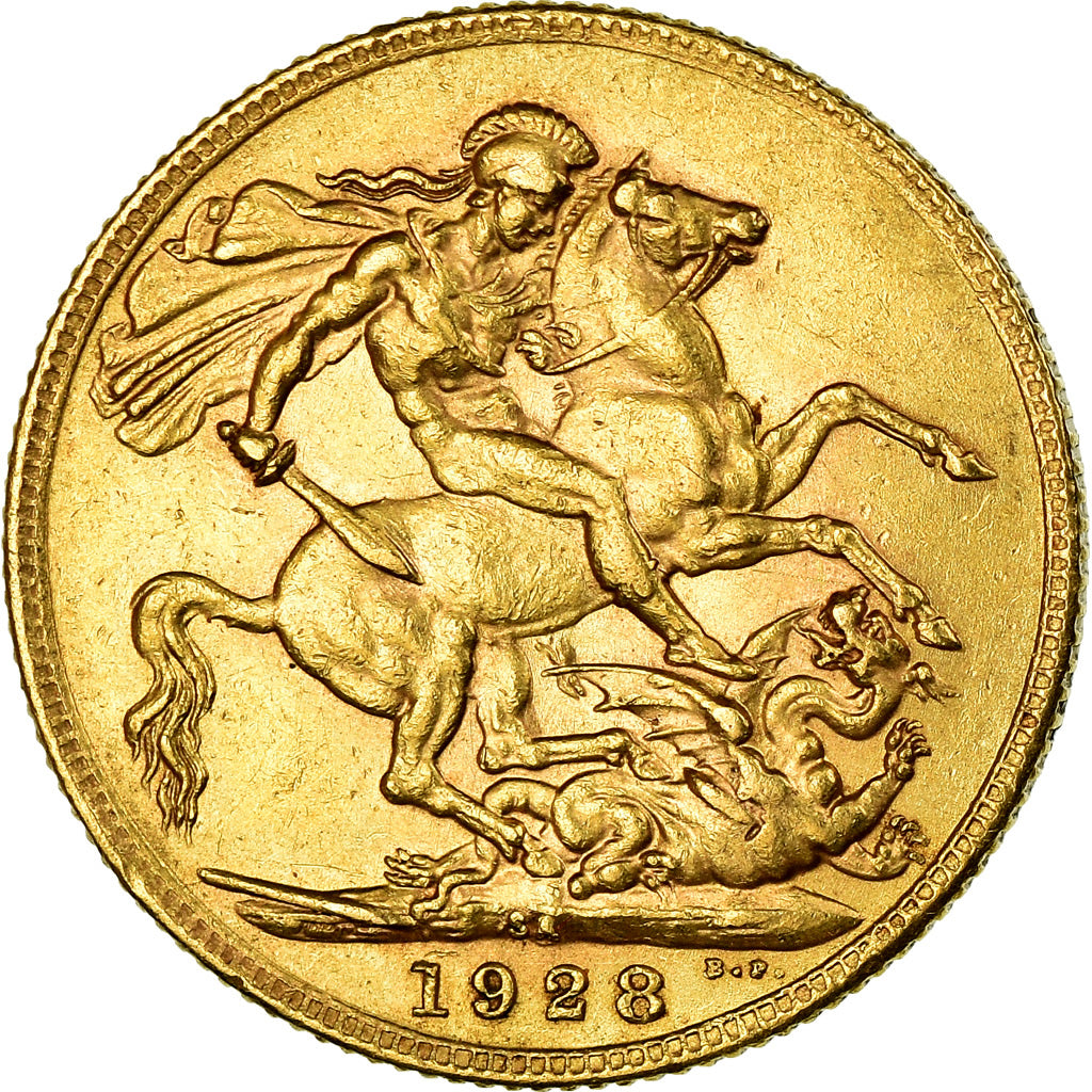Münze, Südafrika, George V, Sovereign, 1928, Pretoria, VZ, Gold, KM:21