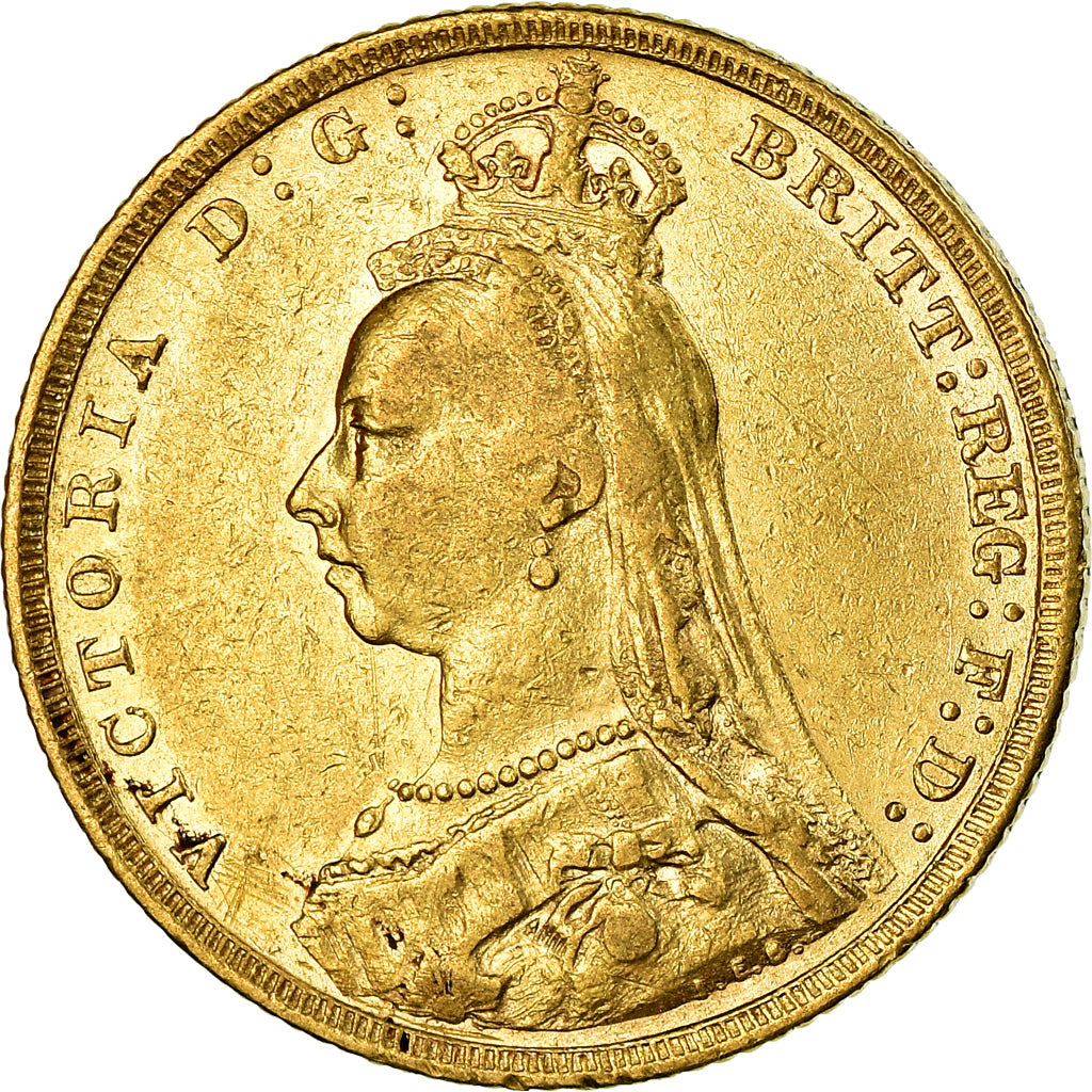 Moneta, Australia, Victoria, Sovereign, 1892, Melbourne, AU(50-53), Złoto