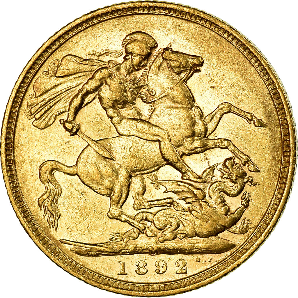 Moneta, Australia, Victoria, Sovereign, 1892, Melbourne, AU(50-53), Złoto