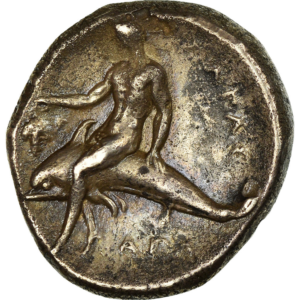 Coin, Calabria, Stater, 281-272 BC, Tarentum, EF(40-45), Silver, SNG