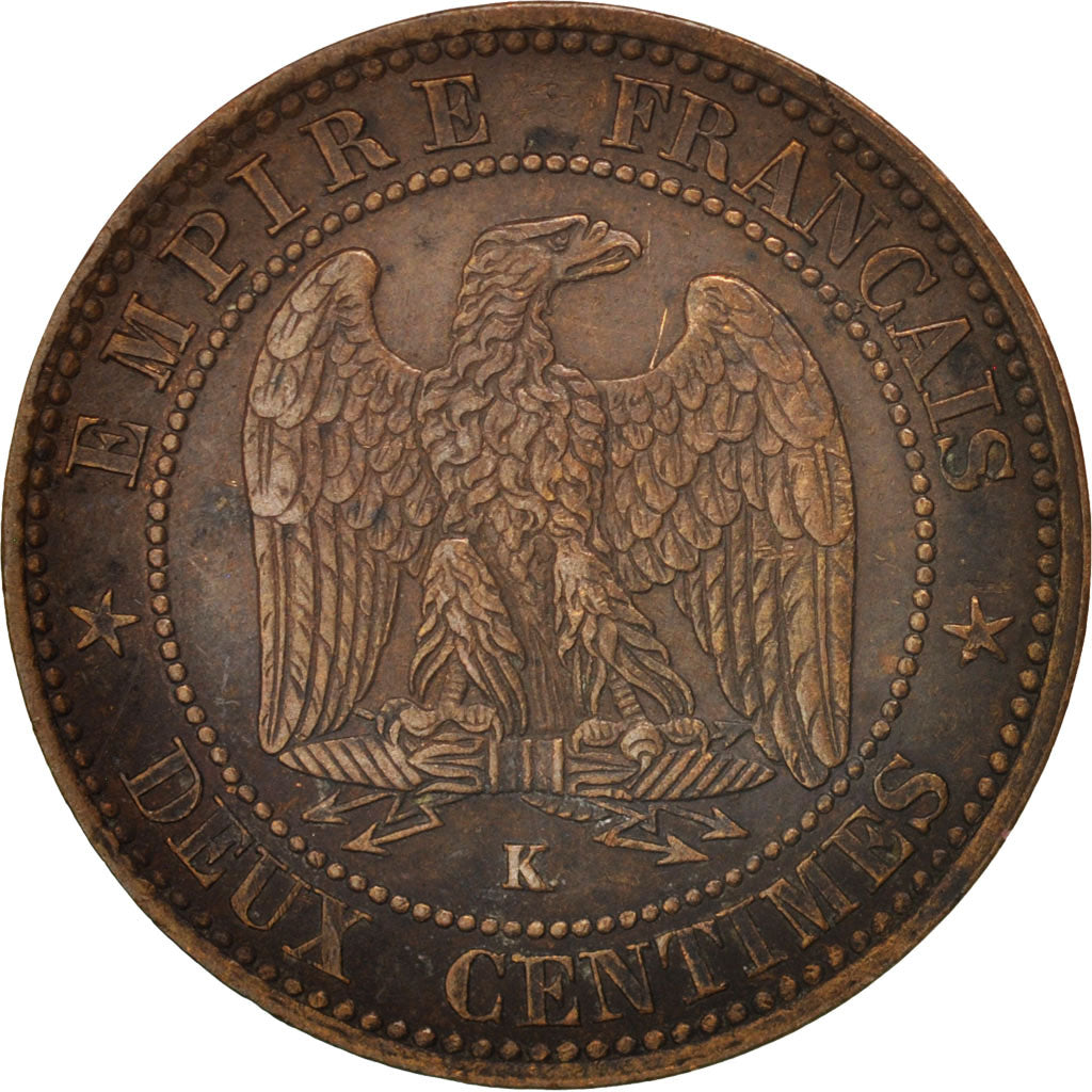 France, Napoleon III, 2 Centimes, 1853, Bordeaux, KM:776.5