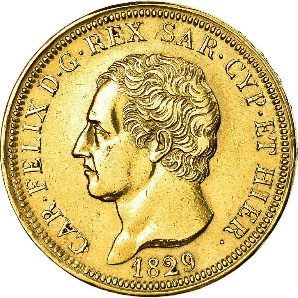 Moeda, ESTADOS ITALIANOS, SARDINIA, Carlo Felice, 80 Lire, 1829, Genoa