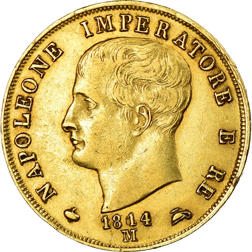 Monnaie, États italiens, KINGDOM OF NAPOLEON, Napoleon I, 40 Lire, 1814, Milan