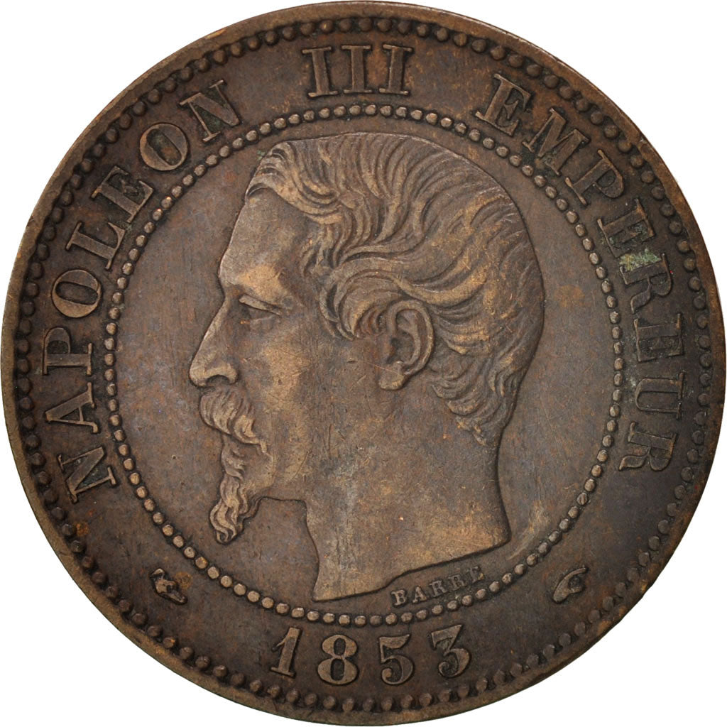 France, Napoleon III, 2 Centimes, 1853, Paris, Bronze, KM:776.1