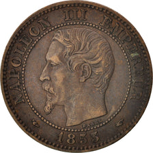 France, Napoleon III, 2 Centimes, 1853, Paris, Bronze, KM:776.1