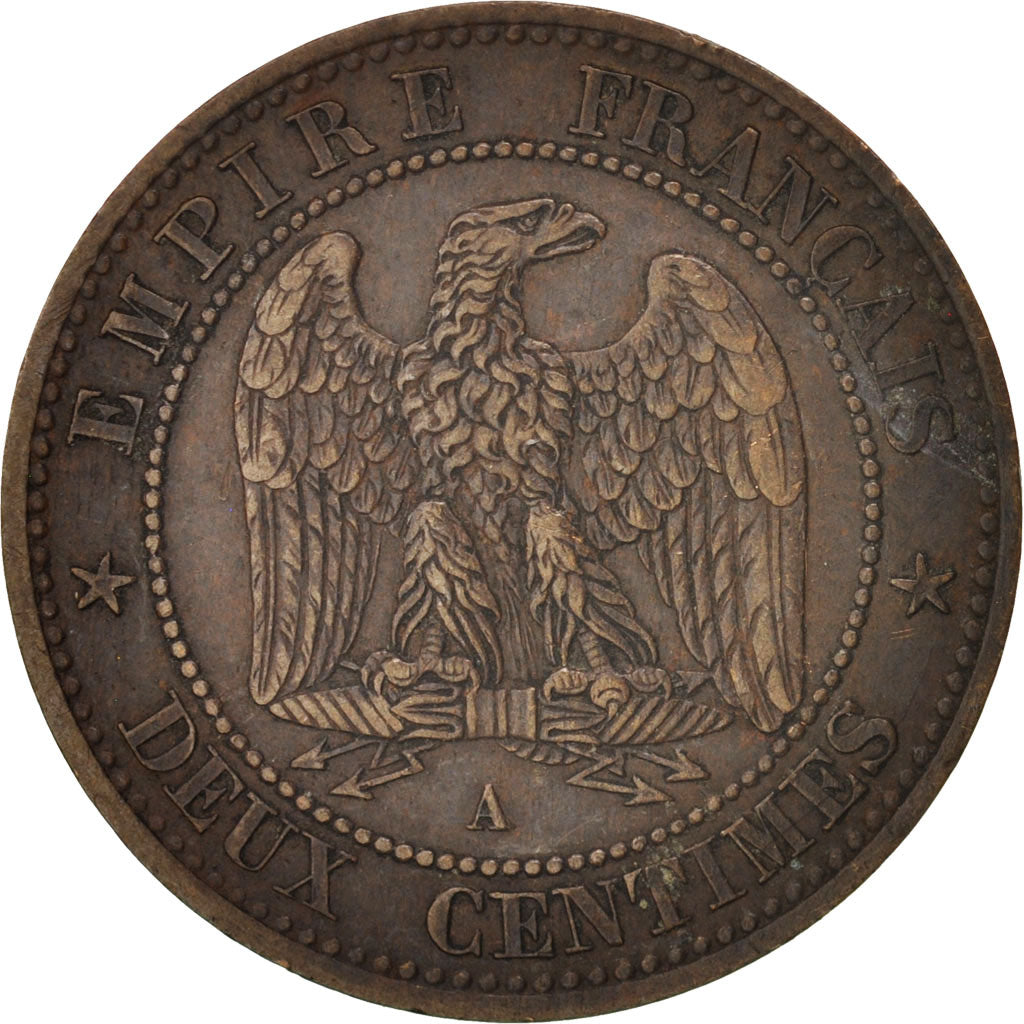 France, Napoleon III, 2 Centimes, 1853, Paris, Bronze, KM:776.1