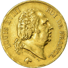 Monnaie, France, Louis XVIII, Louis XVIII, 40 Francs, 1818, Lille, TTB, Or
