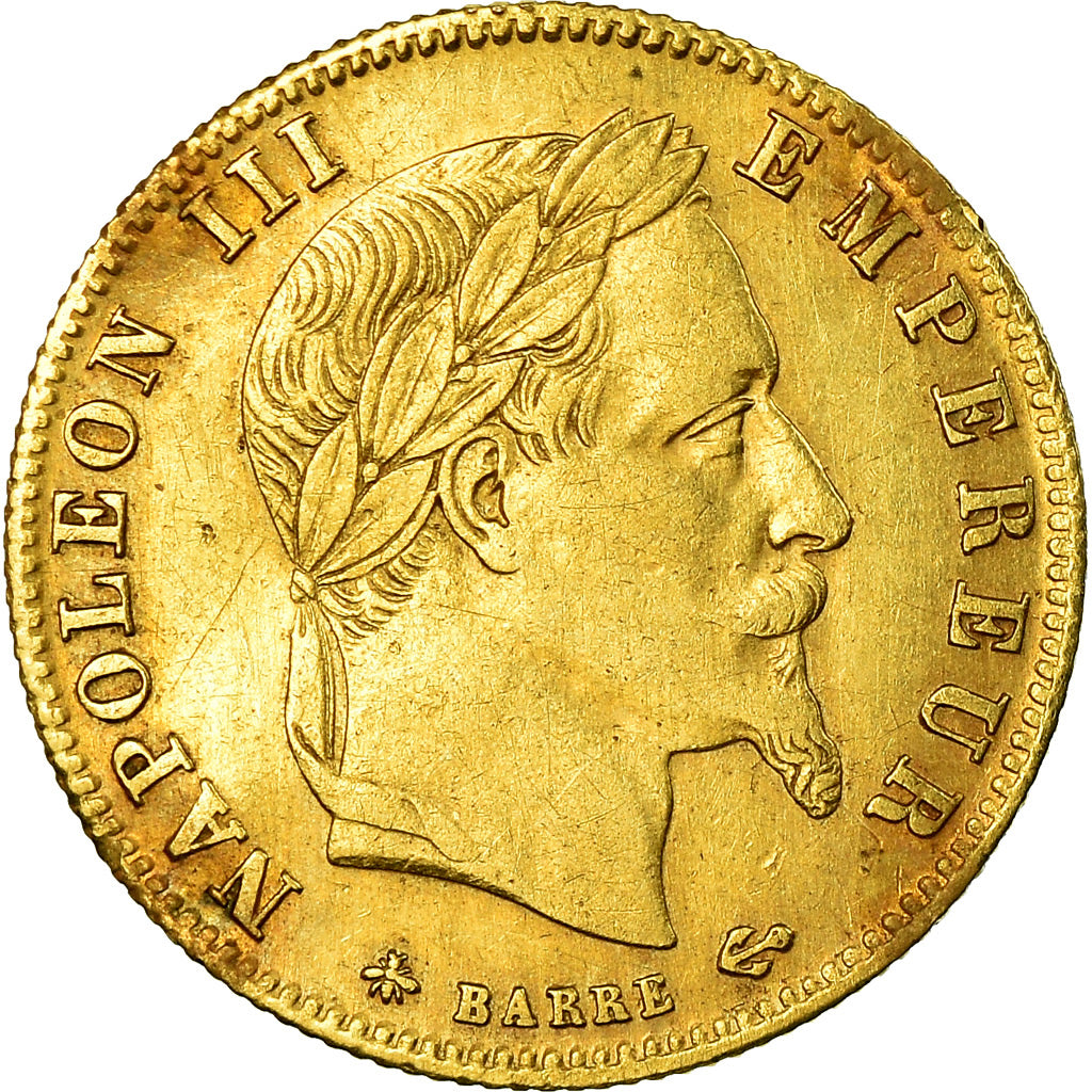 Coin, France, Napoleon III, 5 Francs, 1867, Paris, EF(40-45), Gold