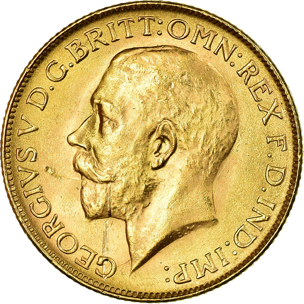 Moeda, África do Sul, George V, Sovereign, 1928, Pretoria, AU(50-53), Dourado