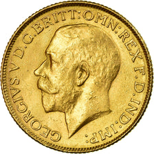 Moneta, INDIA - BRITANNICA, George V, Sovereign, 1918, Bombay, BB+, Oro, KM:525A