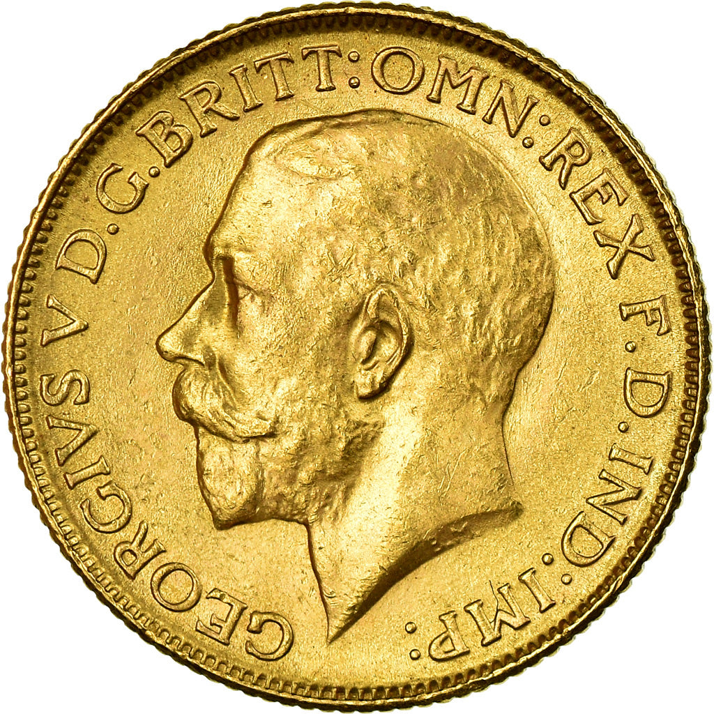 Moneda, INDIA BRITÁNICA, George V, Sovereign, 1918, Bombay, EBC, Oro, KM:525A