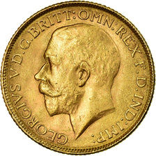 Coin, INDIA-BRITISH, George V, Sovereign, 1918, Bombay, AU(50-53), Gold, KM:525A
