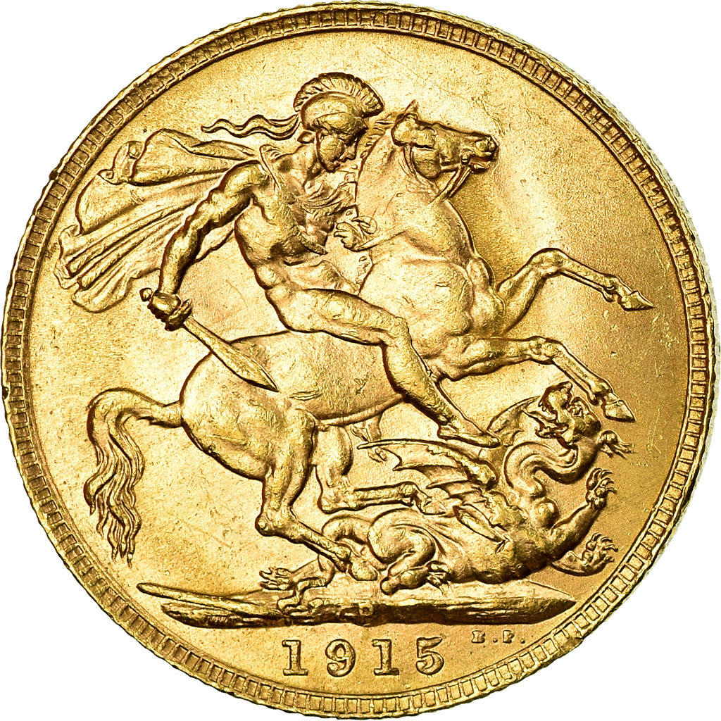 Coin, Australia, George V, Sovereign, 1915, Perth, AU(55-58), Gold, KM:29