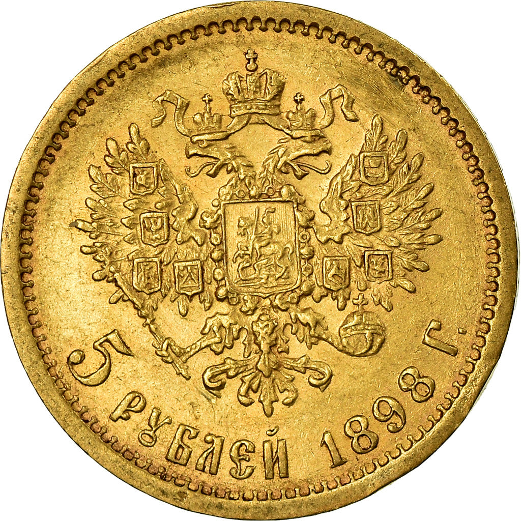 Monnaie, Russie, Nicholas II, 5 Roubles, 1898, St. Petersburg, TTB+, Or, KM:62