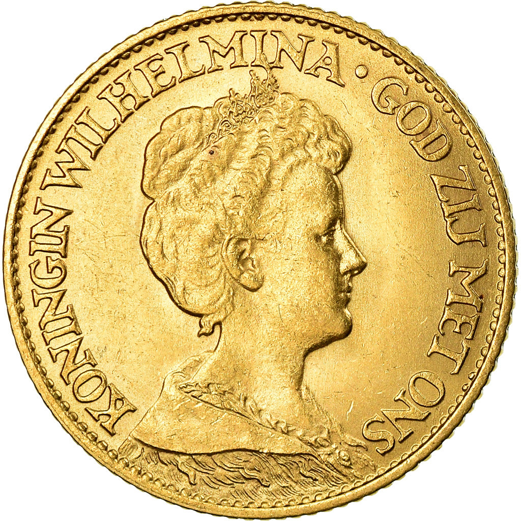 Münze, Niederlande, Wilhelmina I, 10 Gulden, 1917, VZ, Gold, KM:149
