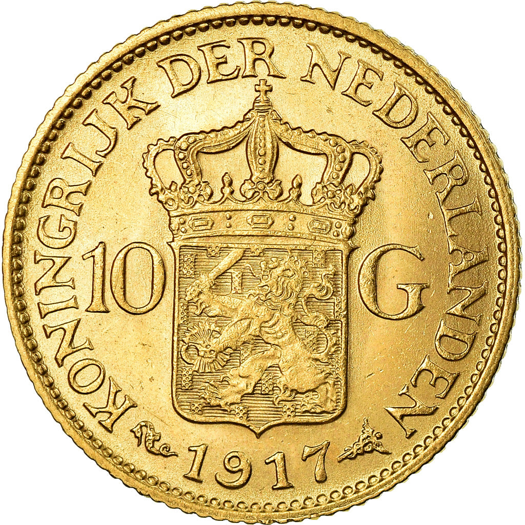 Münze, Niederlande, Wilhelmina I, 10 Gulden, 1917, VZ, Gold, KM:149