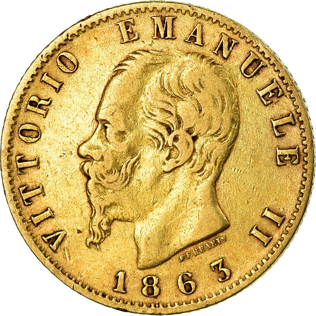 Monnaie, Italie, Vittorio Emanuele II, 20 Lire, 1863, Torino, TTB, Or, KM:10.1