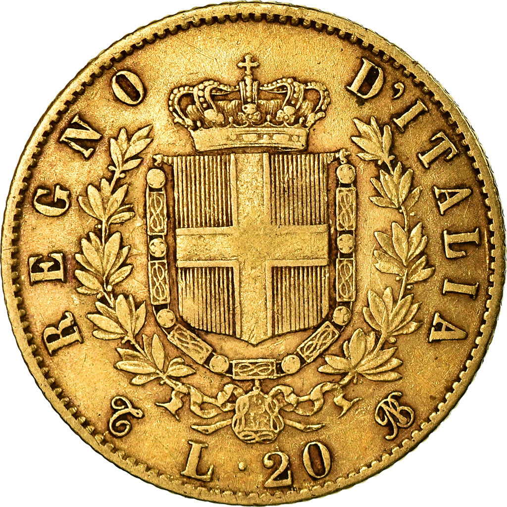 Monnaie, Italie, Vittorio Emanuele II, 20 Lire, 1863, Torino, TTB, Or, KM:10.1