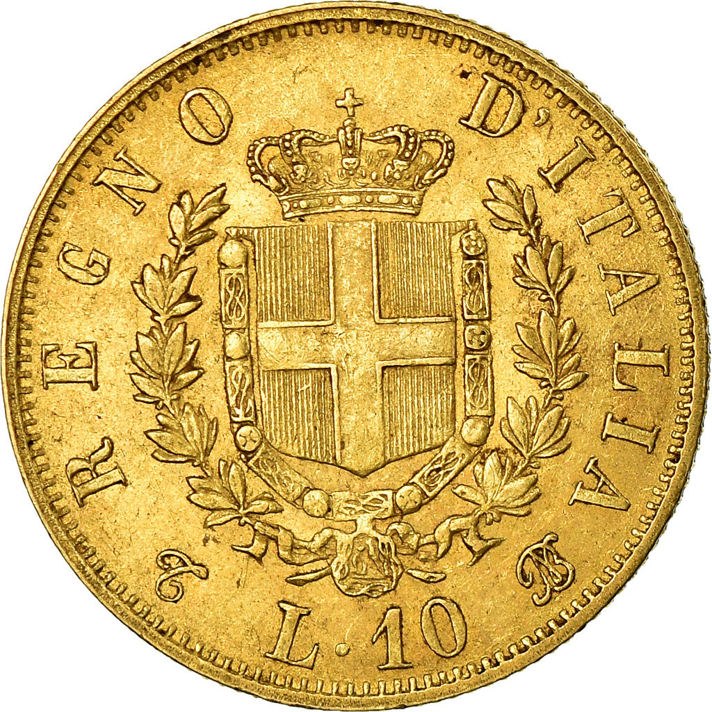Moneta, Italia, Vittorio Emanuele II, 10 Lire, 1863, Torino, BB+, Oro, KM:9.3