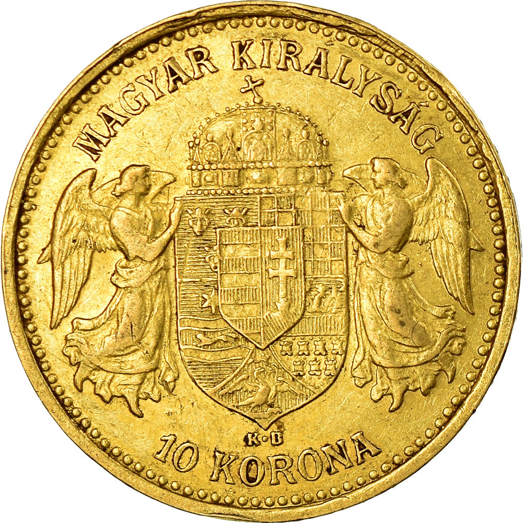 Coin, Hungary, Franz Joseph I, 10 Korona, 1905, Kormoczbanya, AU(50-53), Gold