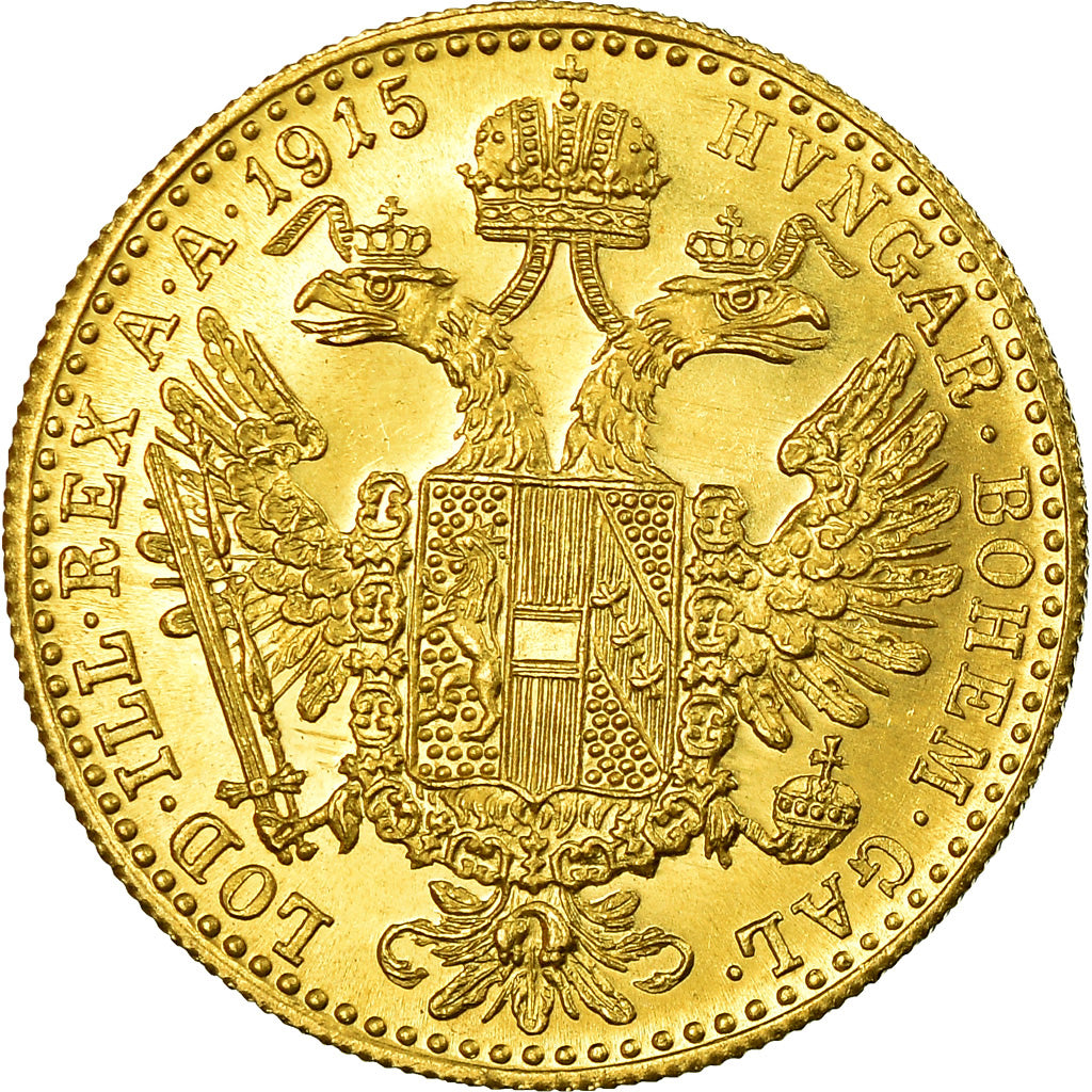 Coin, Austria, Franz Joseph I, Ducat, 1915, Vienna, MS(63), Gold, KM:2267