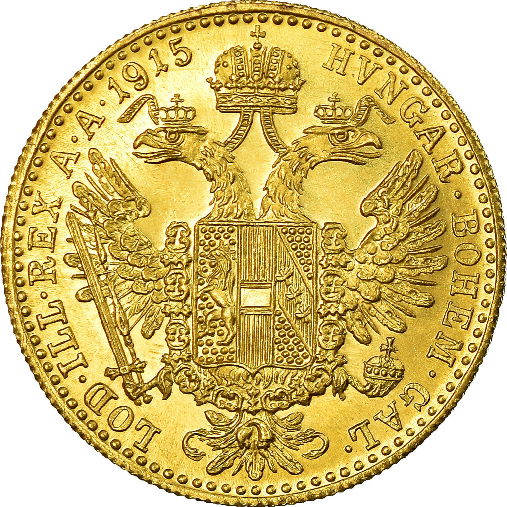 Coin, Austria, Franz Joseph I, Ducat, 1915, Vienna, MS(63), Gold, KM:2267