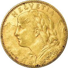 Moneda, Suiza, Vreneli, 10 Francs, 1911, Bern, MBC+, Oro, KM:36