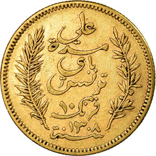 Monnaie, Tunisie, Ali Bey, 10 Francs, 1891, Paris, TTB, Or, KM:226, Lecompte:404