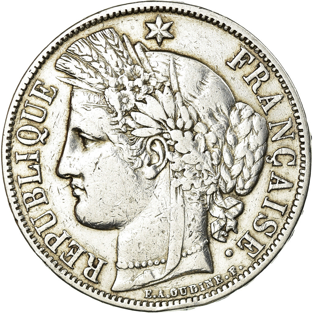 Coin, France, Cérès, 5 Francs, 1870, Paris, VF(30-35), Silver, KM:819
