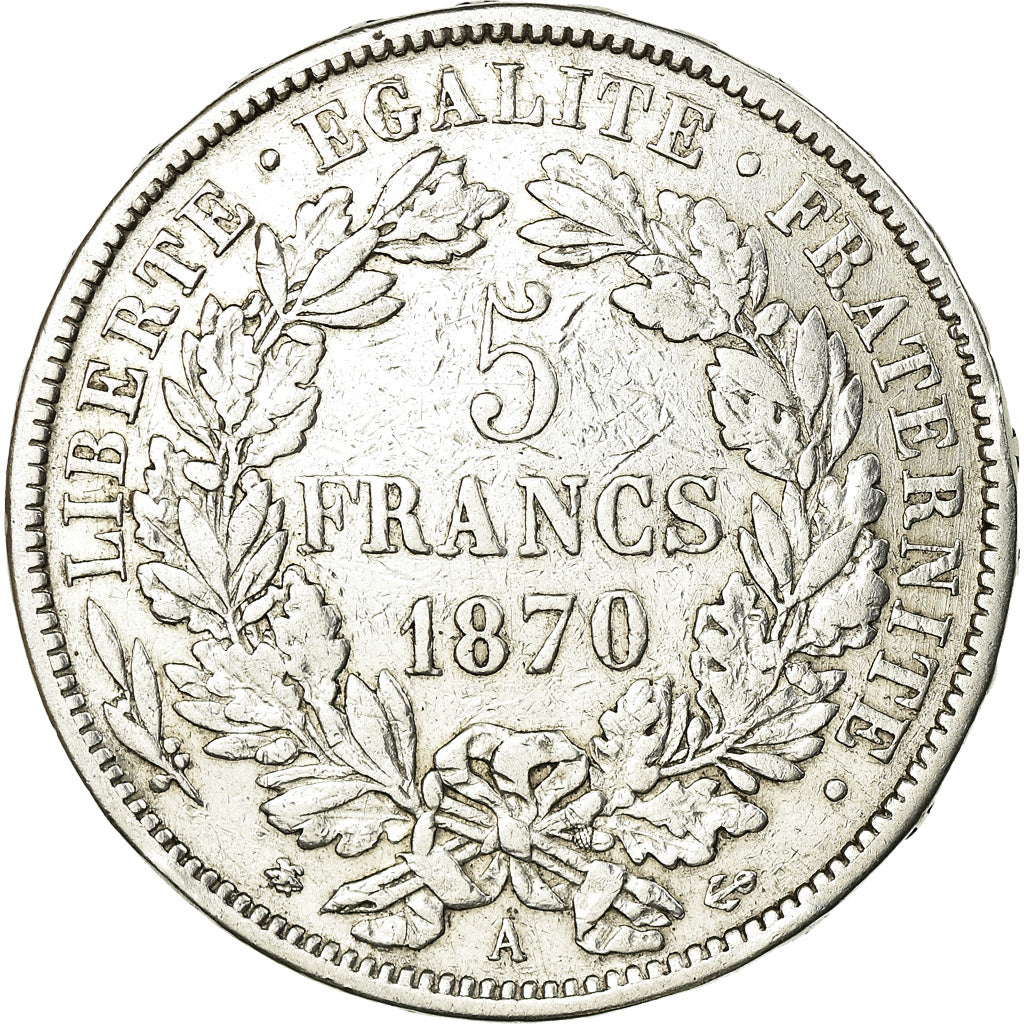 Coin, France, Cérès, 5 Francs, 1870, Paris, VF(30-35), Silver, KM:819