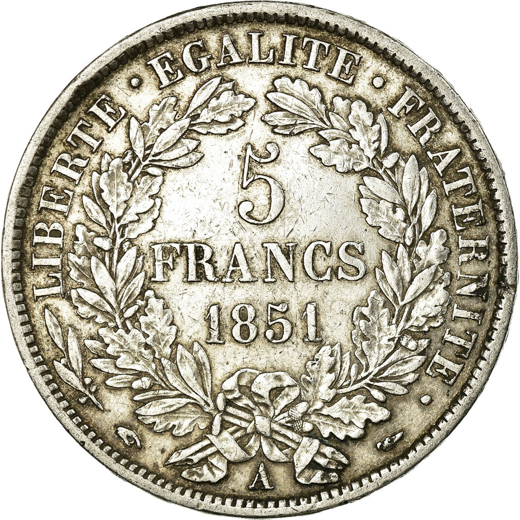 Monnaie, France, Cérès, 5 Francs, 1851, Paris, TTB, Argent, Gadoury:719