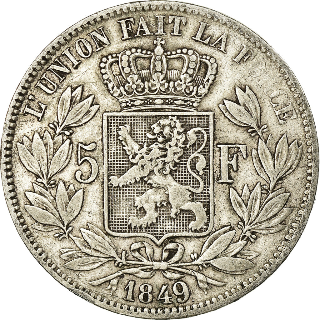 Coin, Belgium, Leopold I, 5 Francs, 5 Frank, 1849, VF(30-35), Silver, KM:17