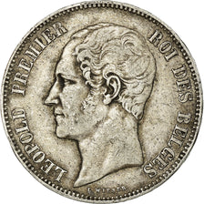 Moneta, Belgio, Leopold I, 5 Francs, 5 Frank, 1849, MB+, Argento, KM:17