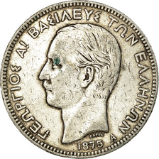 Coin, Greece, George I, 5 Drachmai, 1875, Paris, VF(20-25), Silver, KM:46