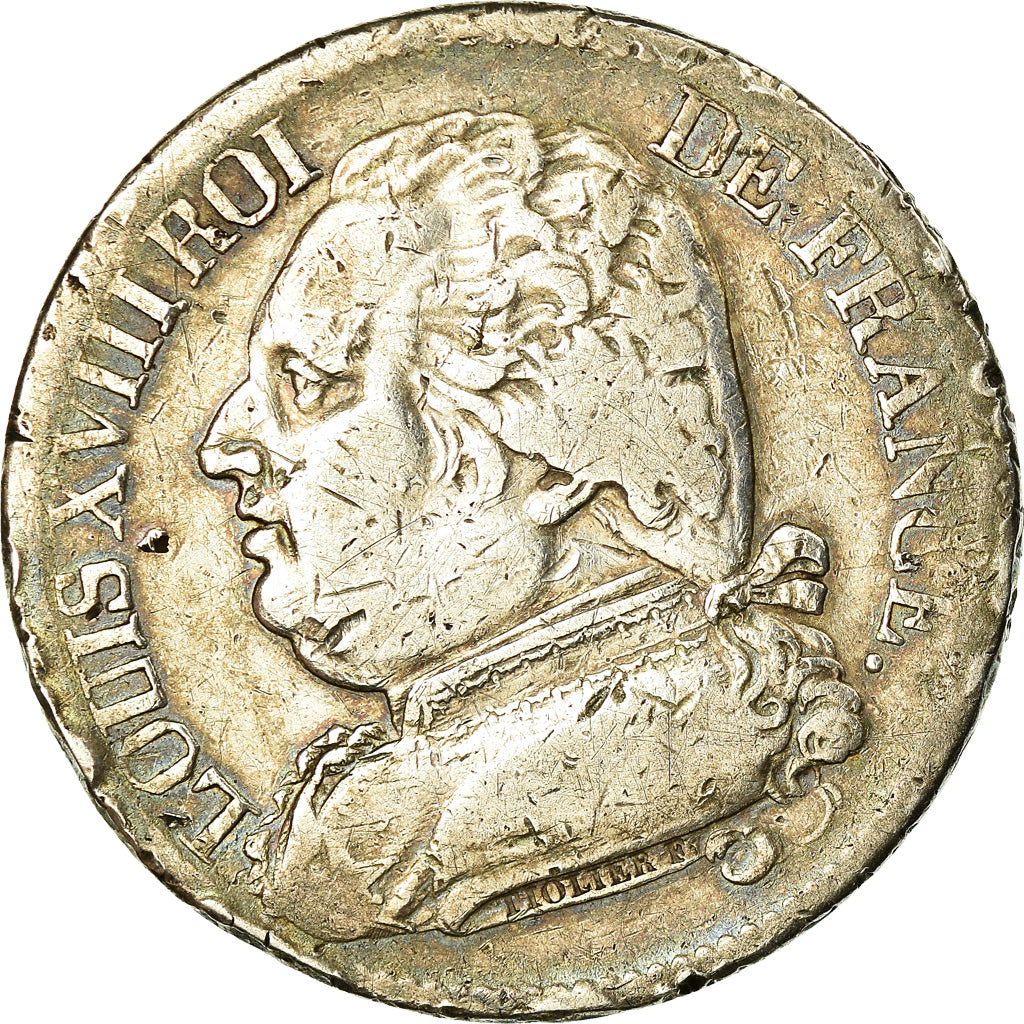 Coin, France, Louis XVIII, Louis XVIII, 5 Francs, 1814, Bayonne, VF(30-35)