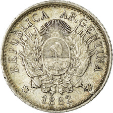 Coin, Argentina, 10 Centavos, 1882, AU(50-53), Silver, KM:26