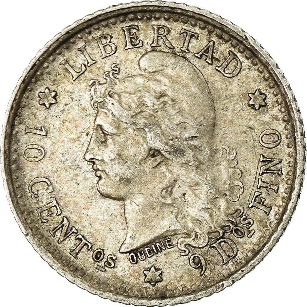 Coin, Argentina, 10 Centavos, 1882, AU(50-53), Silver, KM:26