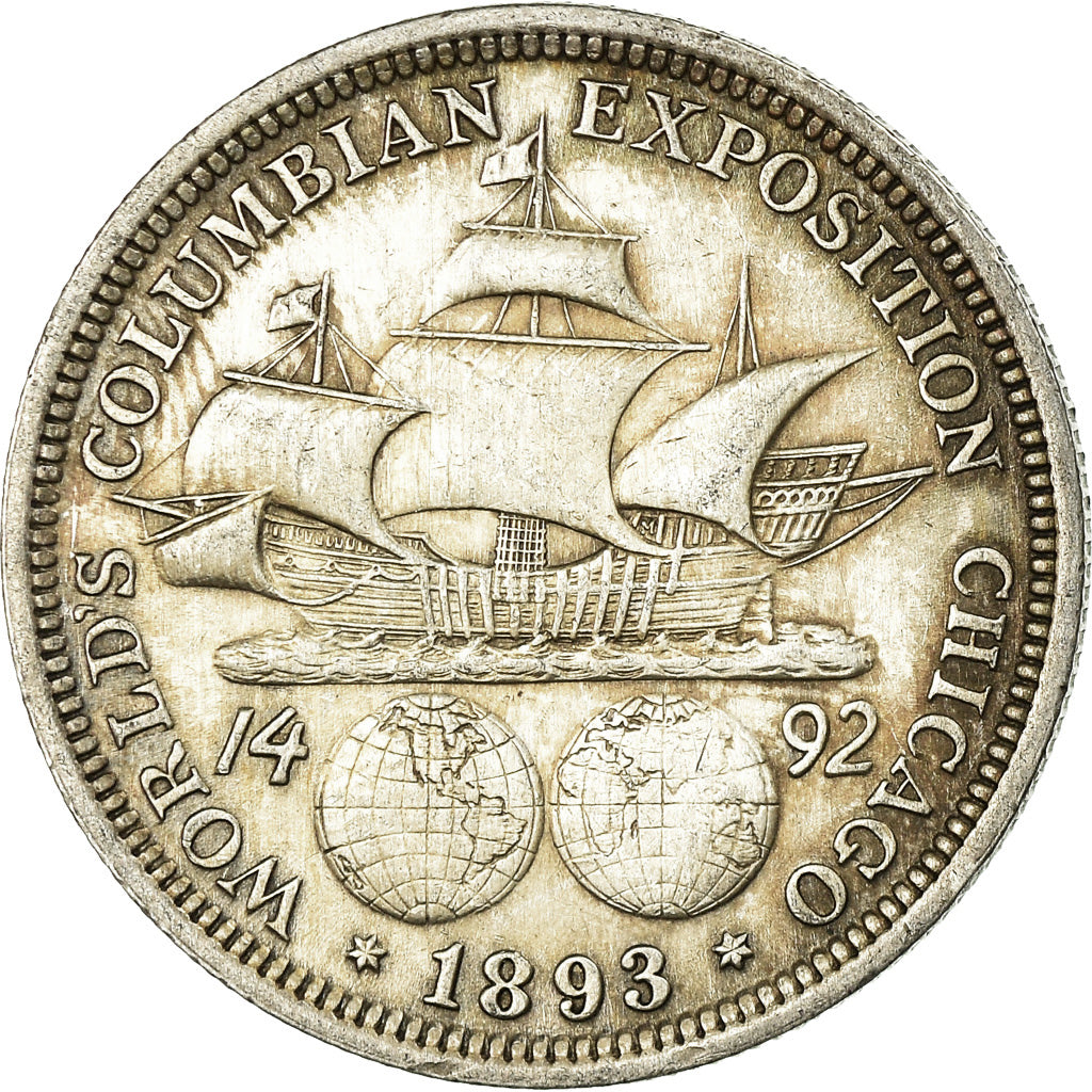 Coin, United States, Columbian, Half Dollar, 1893, U.S. Mint, Philadelphia