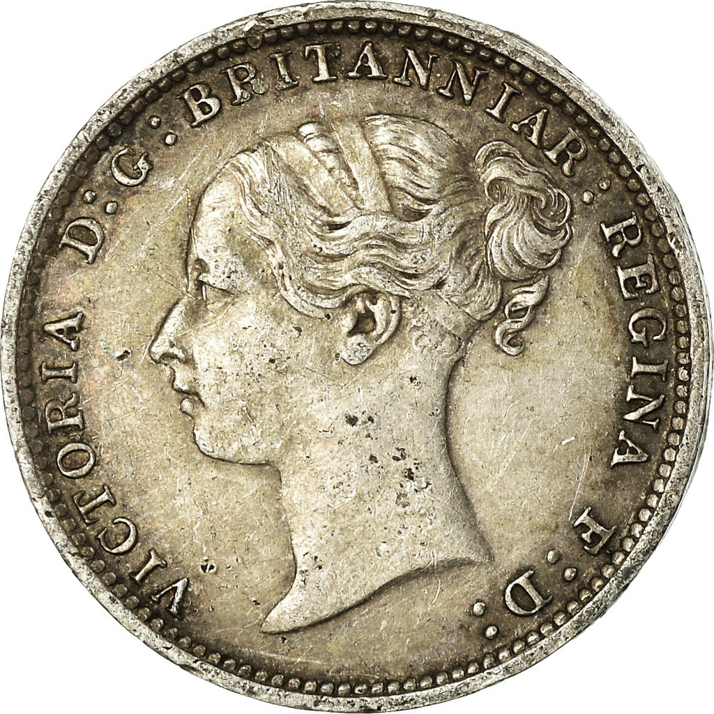 Coin, Great Britain, Victoria, 3 Pence, 1885, AU(50-53), Silver, KM:730