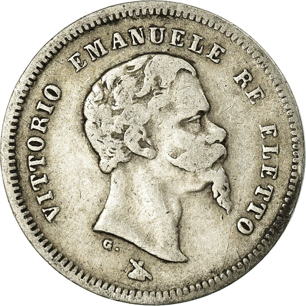 Münze, Italien Staaten, EMILIA, Vittorio Emanuele II, 50 Centesimi, 1860