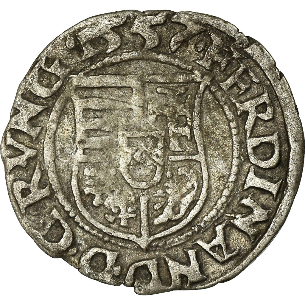 Coin, Hungary, Ferdinand I, Denar, 1557, Kremnitz, EF(40-45), Silver