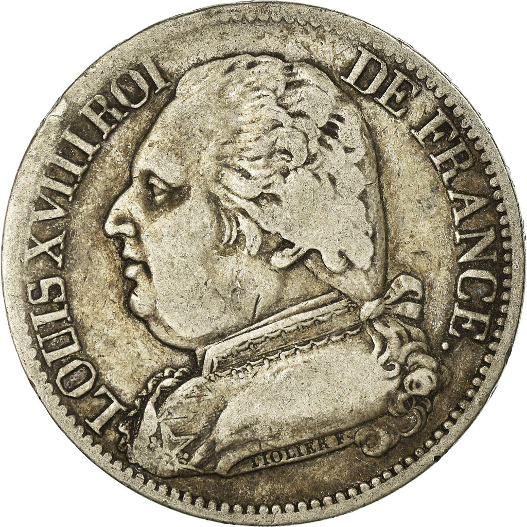 Moeda, França, Louis XVIII, Louis XVIII, 5 Francs, 1814, La Rochelle