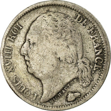 Monnaie, France, Louis XVIII, Louis XVIII, 1/2 Franc, 1822, Paris, TB, Argent