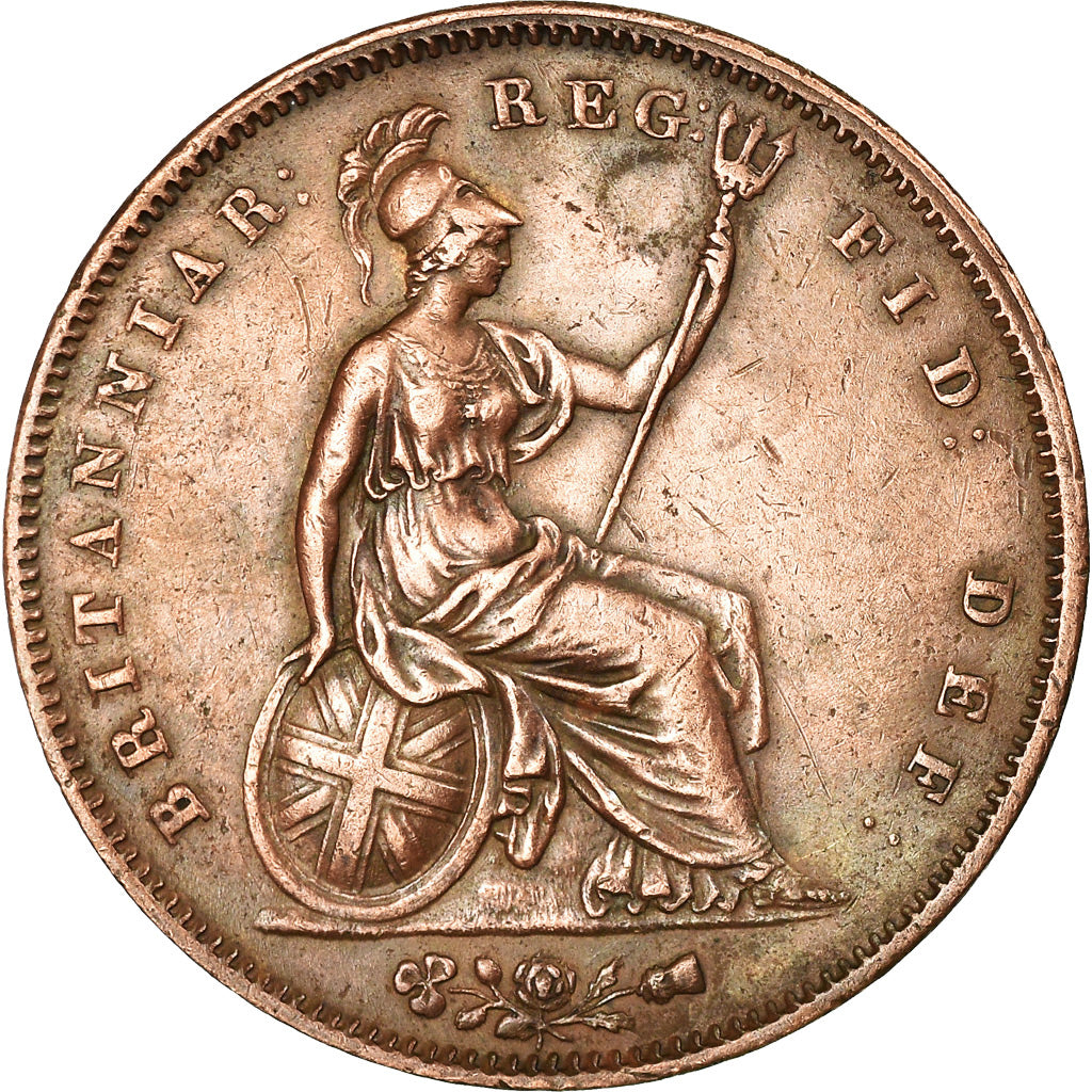 Coin, Great Britain, Victoria, Penny, 1854, AU(50-53), Copper, KM:739