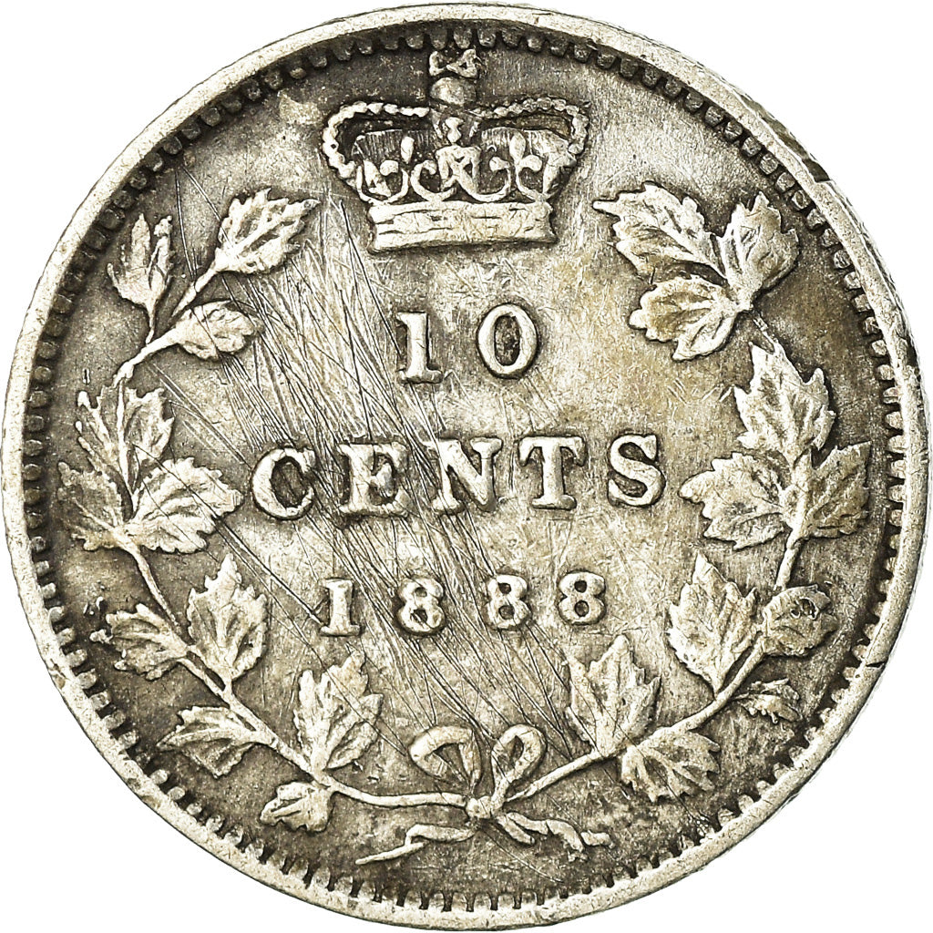 Coin, Canada, Victoria, 10 Cents, 1888, VF(30-35), Silver, KM:3
