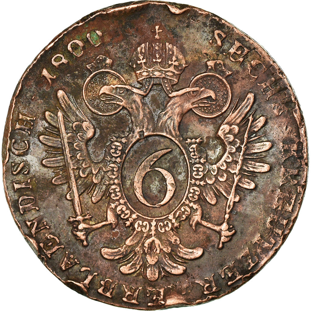 Coin, Austria, Franz II (I), 6 Kreuzer, 1800, Schmollnitz, EF(40-45), Copper